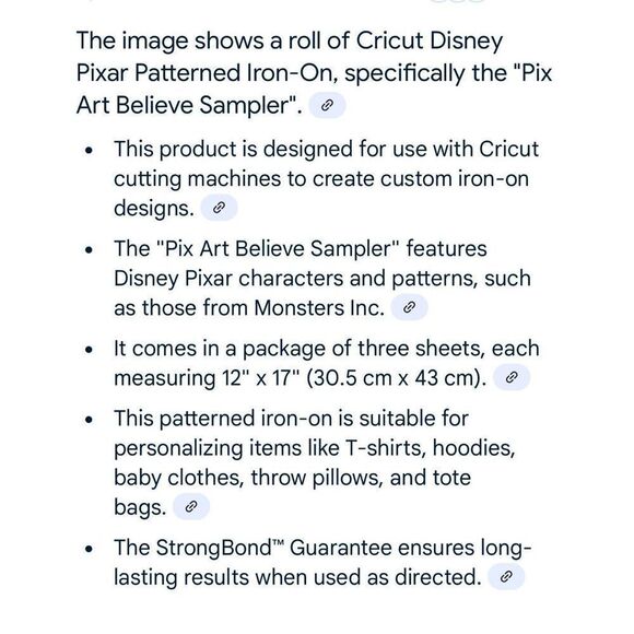 Cricut Disney Pixar Patterned Iron On - Picture 3 of 3